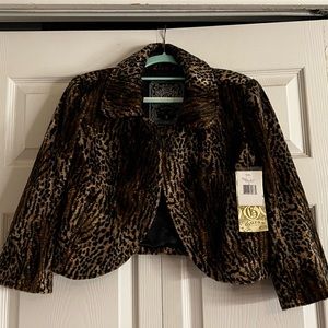 animal print cropped jacket